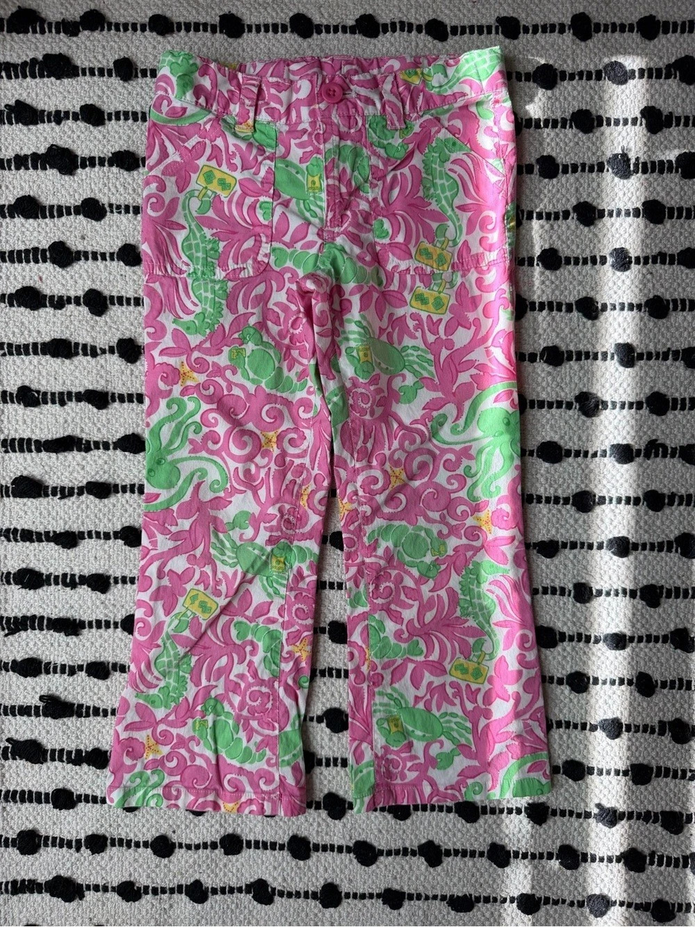 Lilly Pulitzer Floral Pants Pink & Green